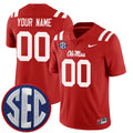 Custom Ole Miss Rebels Jersey - Red